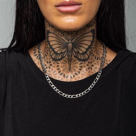 Female front neck tattoo ideas